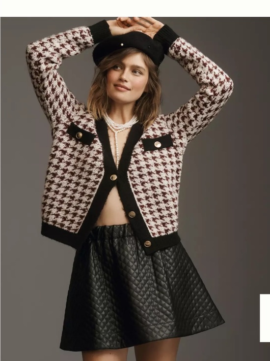 Anthropologie Dresses & Skirts - Anthropologie Maeve Black Quilted Faux-Leather Mini Skirt with pockets (mix29)